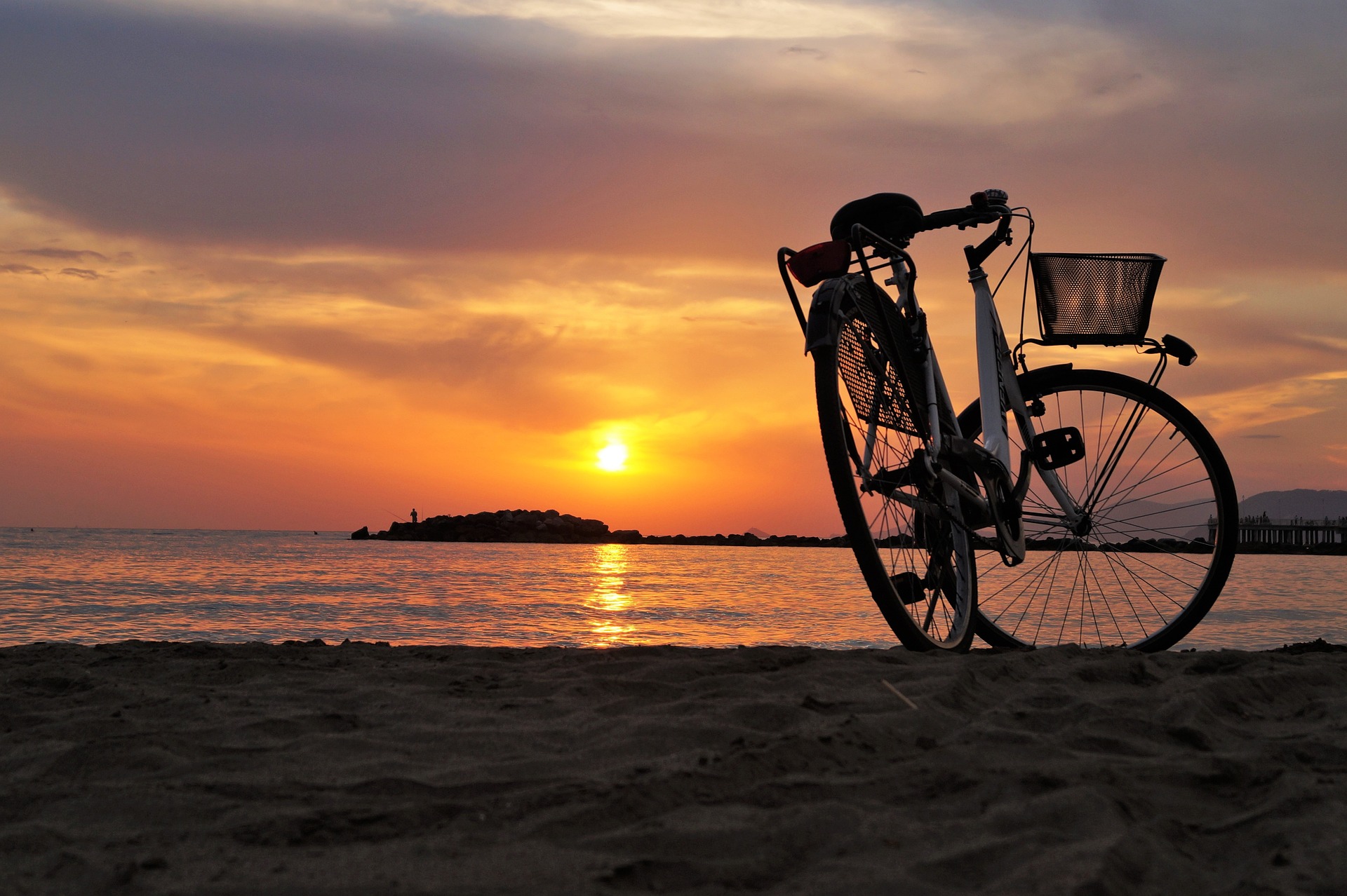 Vélo coucher de soleil