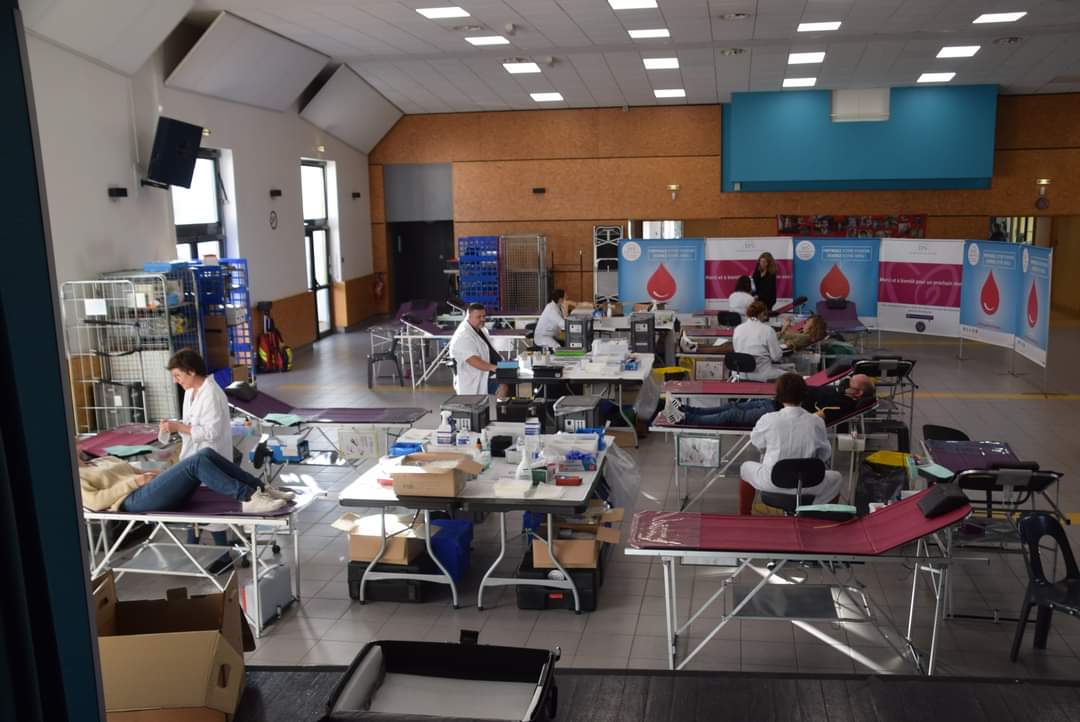 Disposition salle pour un don du sang