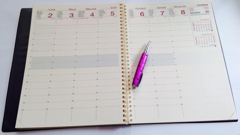 Agenda crayon rose